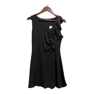 NWT Black Mini Dress With Ruffle Accent By Elle. Size M